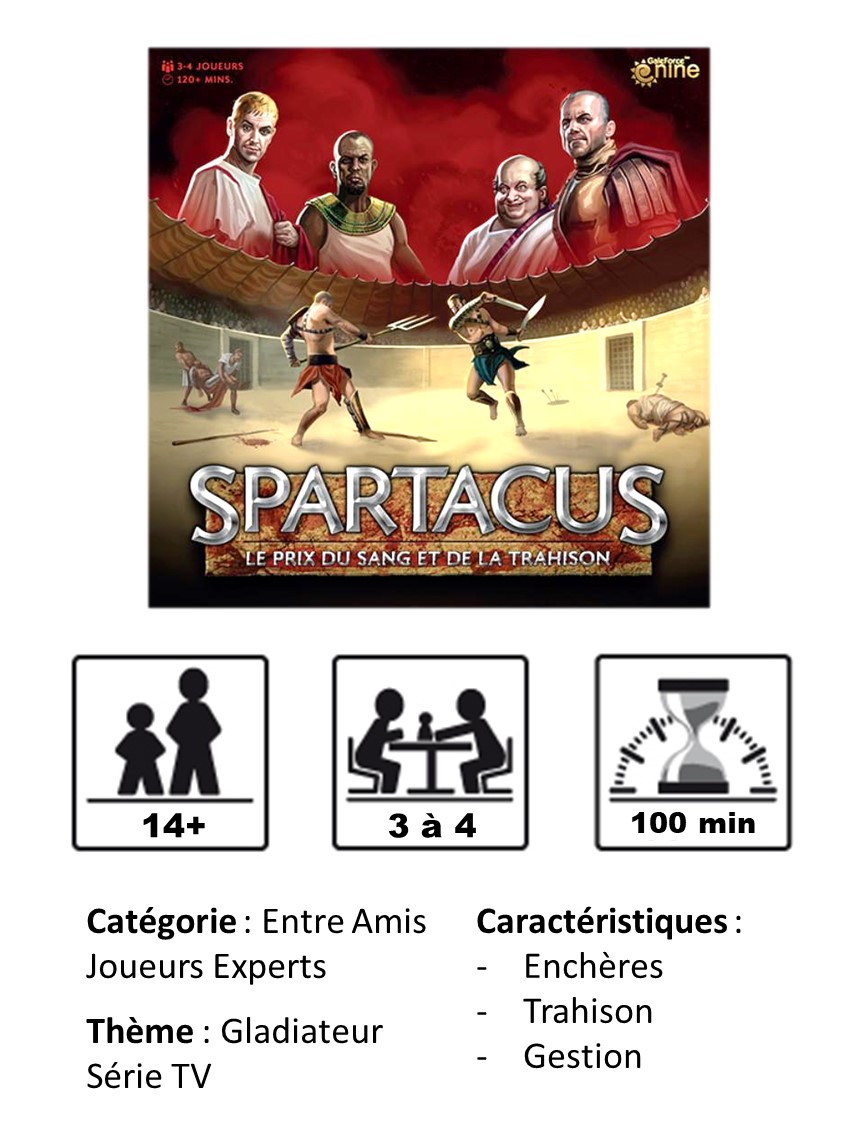 Jeu de plateaux avec figurines de gladiateurs